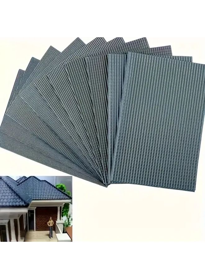 1 50 Scale DIY Building Model Kit With Blue Gray PVC Roof Tiles Durable Plastic - Image 2